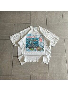 Vintage Signal Sports Bermuda Dive Graphic T-Shirt XL White Casual